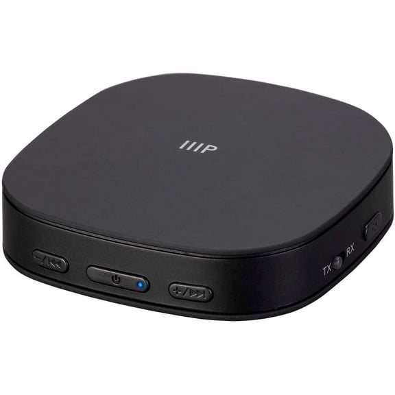 Premium Bluetooth 5 Transmitter & Receiver with aptx HD, aptX, aptX Low Latency, AAC, and SBC Codecs and Optical and Aux Inputs Small