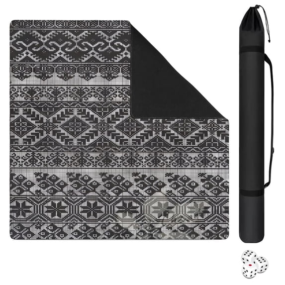 Premium Boho Mahjong Mat 31.5 Inches, Professional Rubber Game Table Pad Non-Slip and Noise Reducing, Large Mat for Card Games Tile Games and Board Games