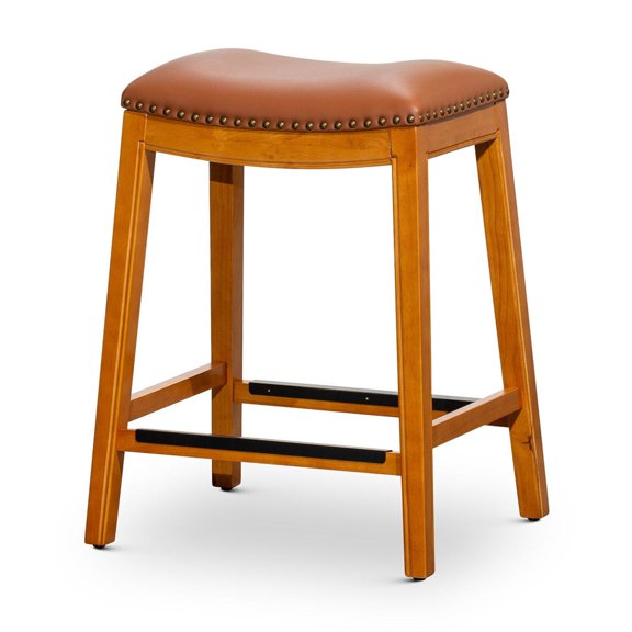 Nail Head Trimmed Seat / Kitchen Bar / Solid Wood Construction