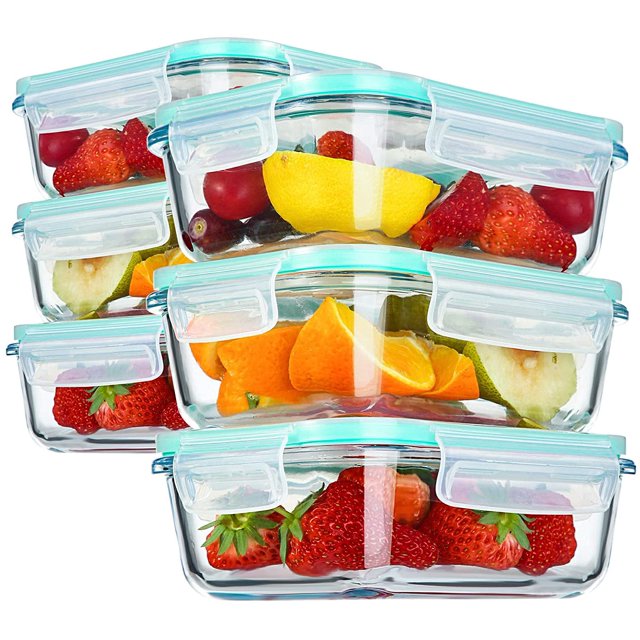 Premium Borosilicate Glass Food Storage Containers with Airtight Snap