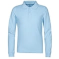thumbnail image 1 of Premium Boys School Uniform Long Sleeve Stain Guard Polo Shirt, 1 of 4