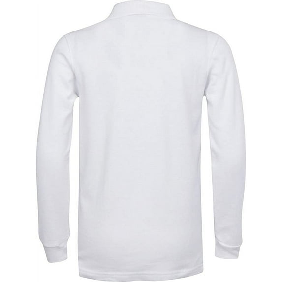 Premium Boys School Uniform Long Sleeve Stain Guard Polo Shirt