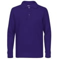 thumbnail image 1 of Premium Boys School Uniform Long Sleeve Stain Guard Polo Shirt, 1 of 1