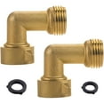 Premium Brass 90 Degree Garden Hose Elbow GHT 34 2 Washers for Leak
