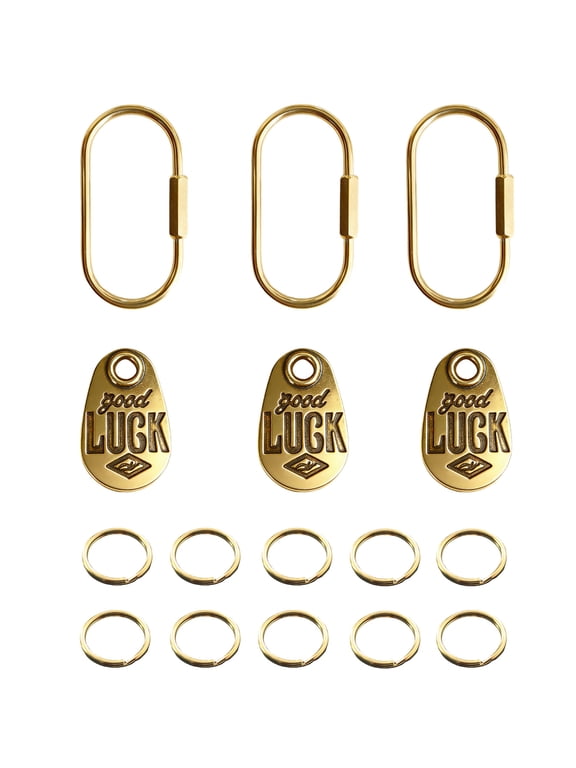 Premium Brass Carabiner Keychain-Durable Metal Key Ring Clip for Outdoor Camping Hiking Travel Keys and Backpack Accessories-Gold