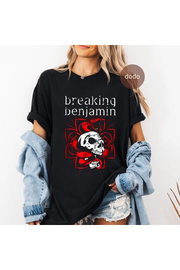 Breaking Benjamin T-Shirt Uomo Donna Grafica - Maglietta Nera Unisex Morbida E Comoda