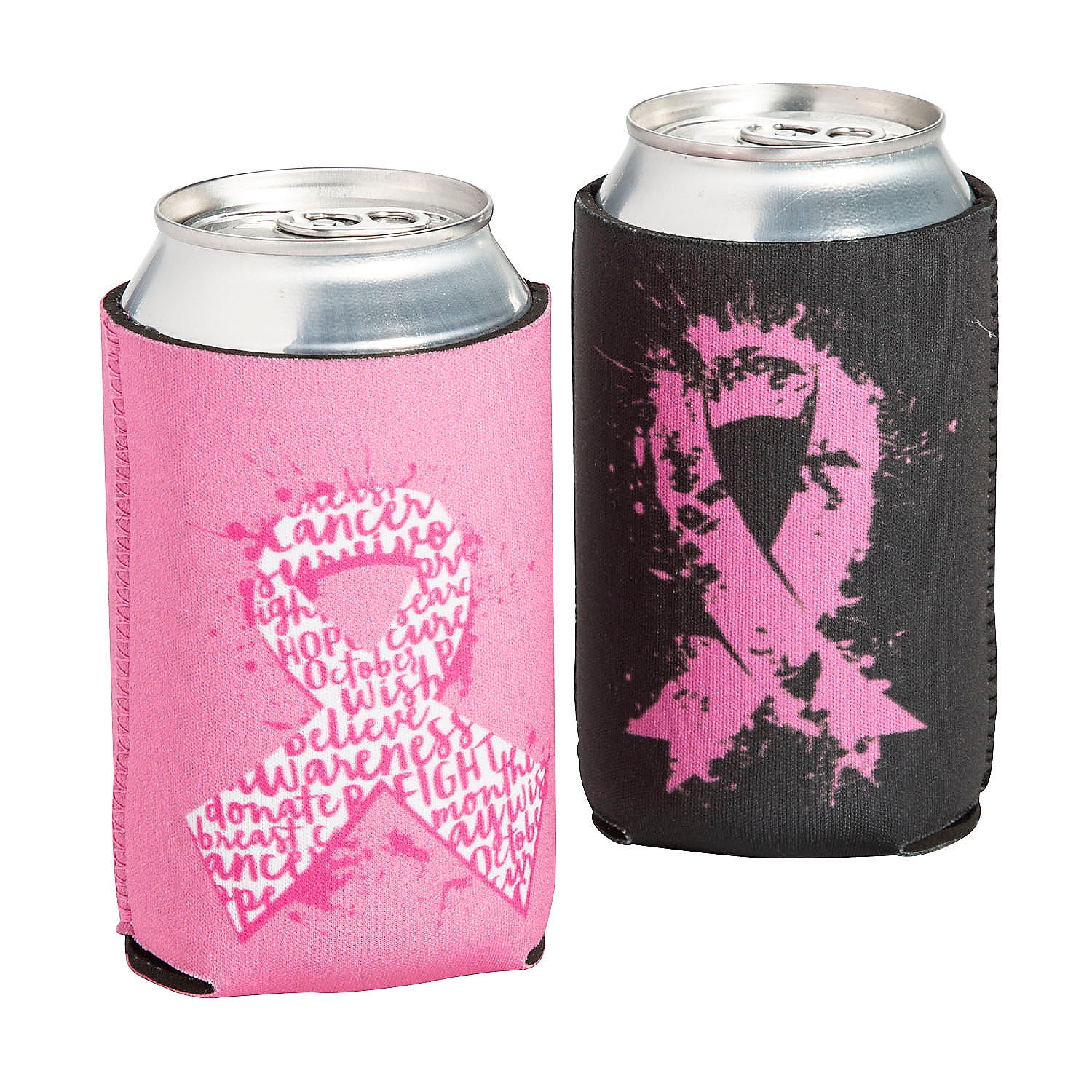 Premium Breast Cancer Awareness Can Coolers - 12 Pieces