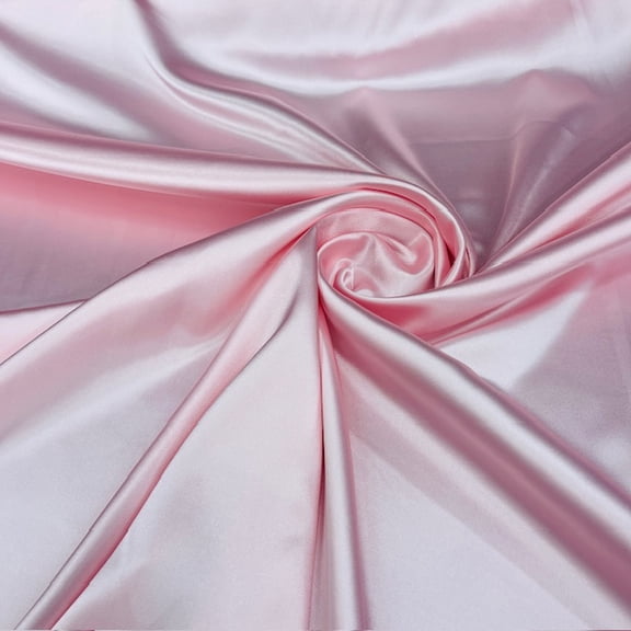 Valentina Textile Inc Baby Pink Bridal Satin Fabric by the Yard, Polyester
