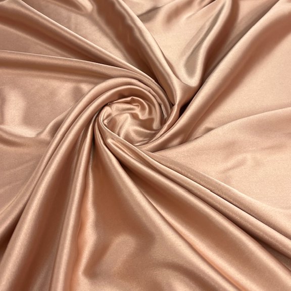 Valentina Textile Inc Dark Champagne Bridal Satin Fabric by the Yard, Polyester