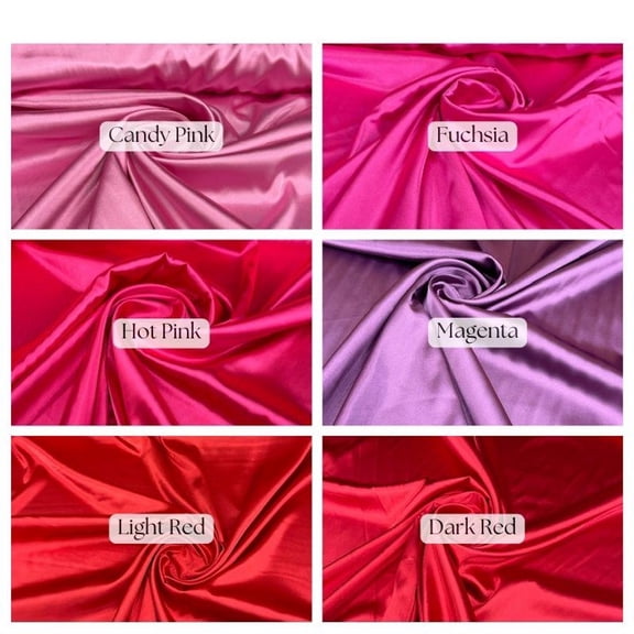 Premium Bridal Satin Fabric by the Yard – Luxurious, Thick & Durable 60" Wide Satin for Wedding Gowns, Dresses & Décor | Valentina Textiles Inc. ( 1 Yard, Fuchsia )