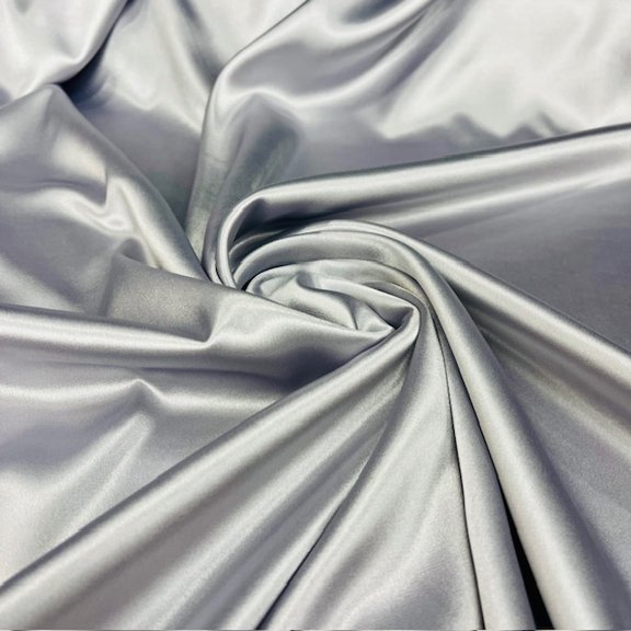 Valentina Textile Inc Silver Bridal Satin Fabric by the Yard, Polyester