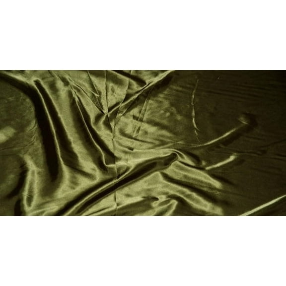 Premium Bridal Wedding Satin Charmeuse Fabric 60" Wide Sold by The Yard (Olive Green)