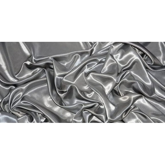 Premium Bridal Wedding Satin Charmeuse Fabric 60" Wide Sold by The Yard (Silver)