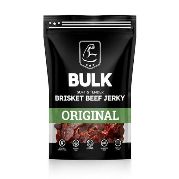 Premium Brisket Beef Jerky Bulk - Tender, Homemade Style, Soft & Flavorful 7Oz