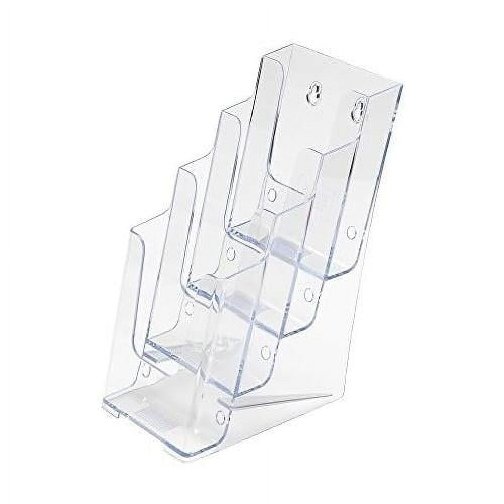 Premium Brochures Holder For 4” Trifold Booklets 4Tier Clear Premium Brochures Holder For 4” Trifold Booklets 4Tier Clear