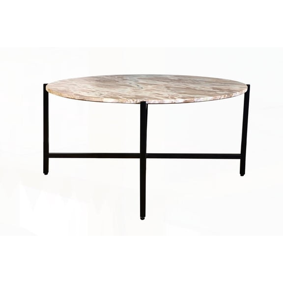 Premium Brown Marble & Grey Metal Nesting Table | Sturdy & Versatile|17" Height
