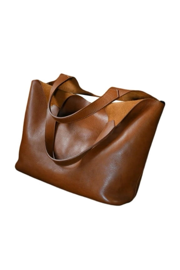 Premium Brown Top Handle Briefcases Bag Lightweight Contemporary Design Large Pocket Organizers Casual Use