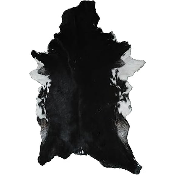 Premium Brown and White Goat Hide Rug | Genuine Hair-On Leather Goat Skin for Rustic Home Accents