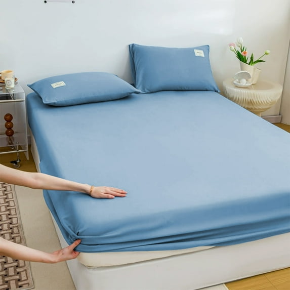 Premium Brushed Microfiber Polyester Fitted Sheet - Ultra Soft Breathable Bed Sheet, Shrink & Fade Resistant, Lightweight Travel-Friendly Sheet for Comfortable Sleep