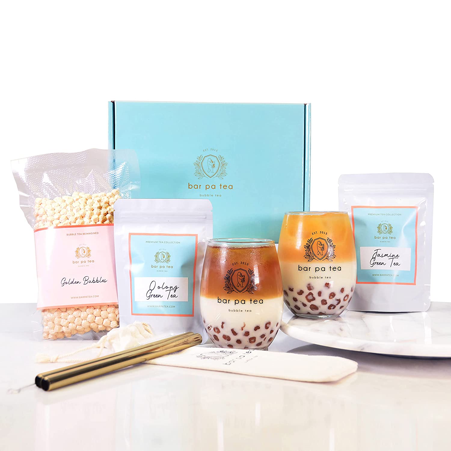 Premium Bubble Tea Kit, Jasmine & Oolong Green Tea Gift Set (Dylan Kit