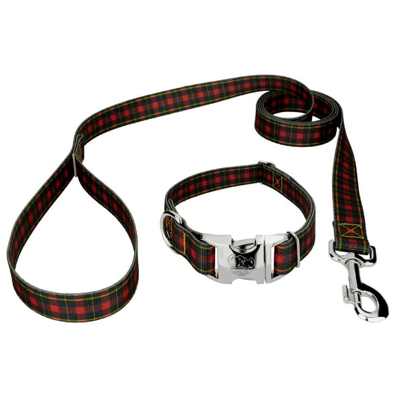 Country Brook Petz® Premium Buffalo Plaid Dog Collar and Leash, Small