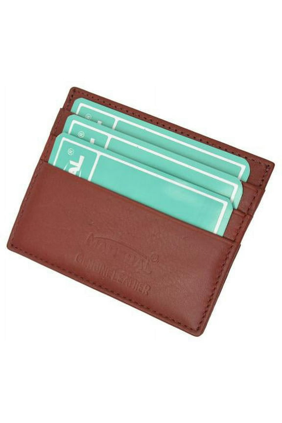 Premium Burgundy Soft Genuine Leather Simple Credit Card Holder