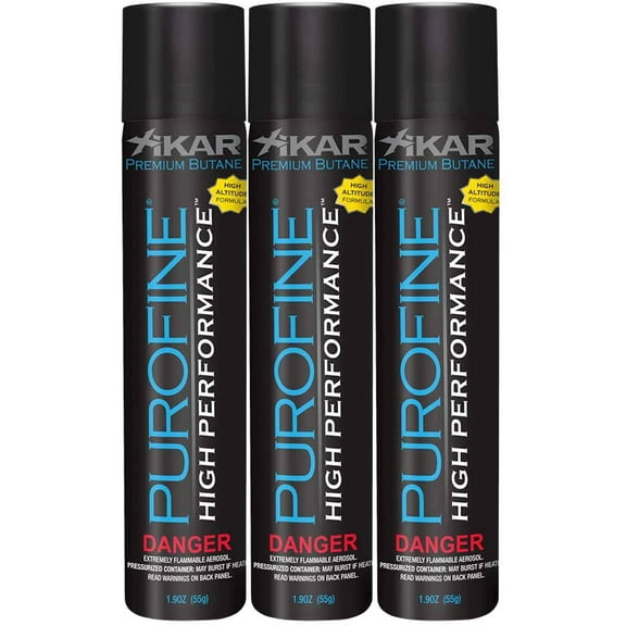 Premium Butane Lighter Fuel Refill High Performance High Altitude 1.9 Ounce 55g 3 - Pack