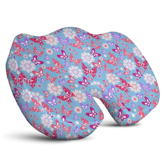 Premium Butterfly Pattern Memory Foam Seat Cushion Ergonomic Chair Pad for Office Chair, Car, Airplane & Bleachers Sciatica, Tailbone Hip & Back Pain Relief - Chair Cushion for Long Office Workers.