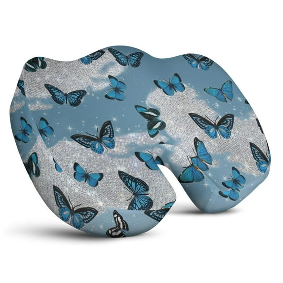 Premium Butterfly Pattern Memory Foam Seat Cushion Ergonomic Chair Pad for Office Chair, Car, Airplane & Bleachers Sciatica, Tailbone Hip & Back Pain Relief - Chair Cushion for Long Office Workers.