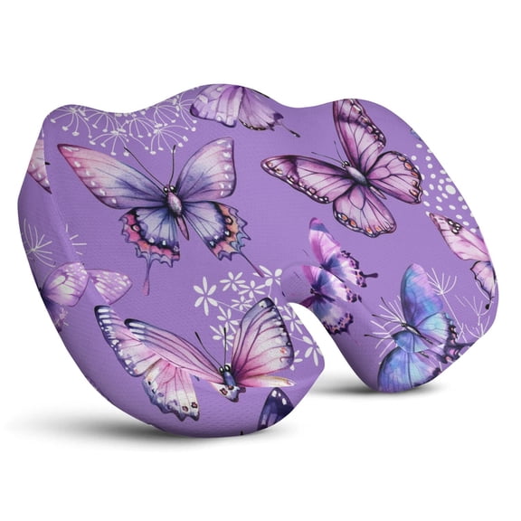 Premium Butterfly Pattern Memory Foam Seat Cushion Ergonomic Chair Pad for Office Chair, Car, Airplane & Bleachers Sciatica, Tailbone Hip & Back Pain Relief - Chair Cushion for Long Office Workers.
