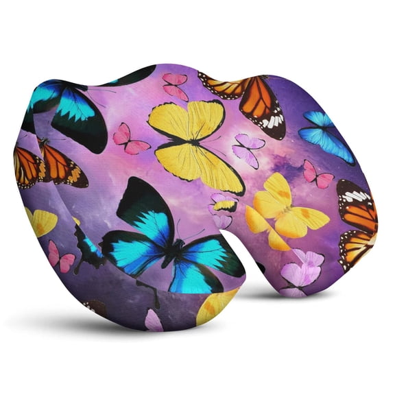 Premium Butterfly Pattern Memory Foam Seat Cushion Ergonomic Chair Pad for Office Chair, Car, Airplane & Bleachers Sciatica, Tailbone Hip & Back Pain Relief - Chair Cushion for Long Office Workers.