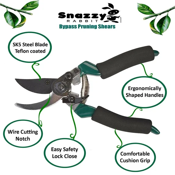 Premium Bypass Pruning Shears Professional Hand-Tree Pruners Garden Clippers