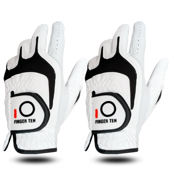 Premium Cabretta Leather Golf Gloves Men 2Pack for Right Left Handed Golfer, Comfortable Glove with All Weather Grip for Left Right Hand Size S M ML L XL