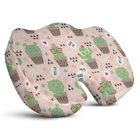 Premium Cactus Pattern Memory Foam Seat Cushion Ergonomic Chair Pad for Office Chair, Car, Airplane & Bleachers Sciatica, Tailbone Hip & Back Pain Relief - Chair Cushion for Long Office Workers.