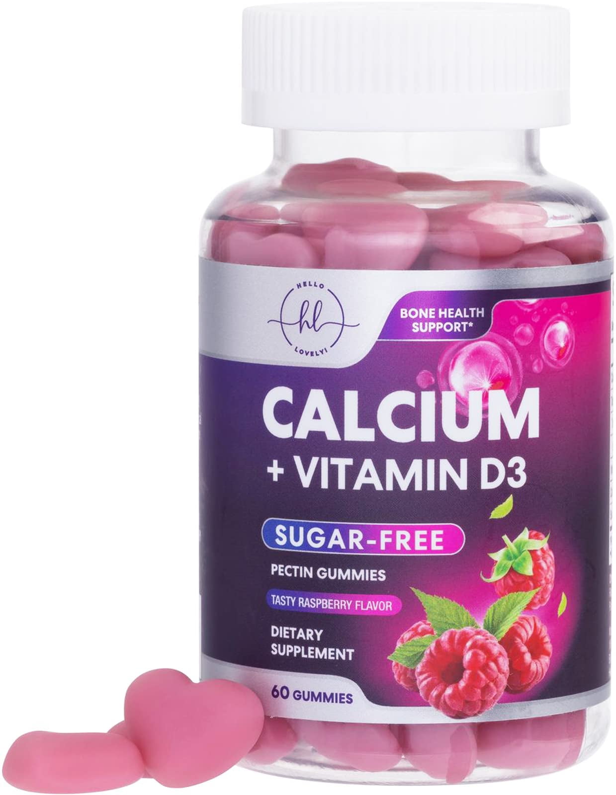 Premium Calcium Gummies SugarFree + Vitamin D3, Bone Health & Immune