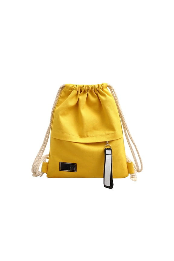 Premium Canvas Drawstring Backpack – Lightweight, Durable, with Front Pocket & Thick Rope Straps for Travel, Sports, and Casual Use