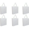 thumbnail image 1 of Premium Canvas Tote Bags | Pack of 6 | Heavy Duty 100% Cotton With Strong Handles Holds up to 40lbs | Eco Friendly | Large Size 14.5x17x3" - White, 1 of 9