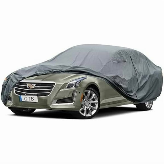 Premium Car Cover Custom Fit Cadillac CTS/CTS-V (2003-2019), 16 Layers Heavy Duty Car Cover Waterproof All Weather with Zipper Door for Sun Rain Snow Dust Uv Protection