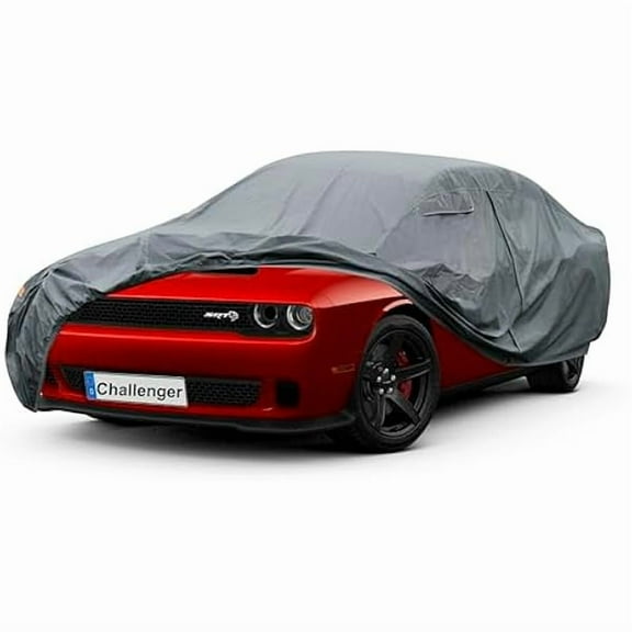 Premium Car Cover Custom Fit Dodge Challenger Hellcat (2008-2025), 16 Layers Heavy Duty Car Cover Waterproof All Weather with Zipper Door for Sun Rain Snow Dust Uv Protection
