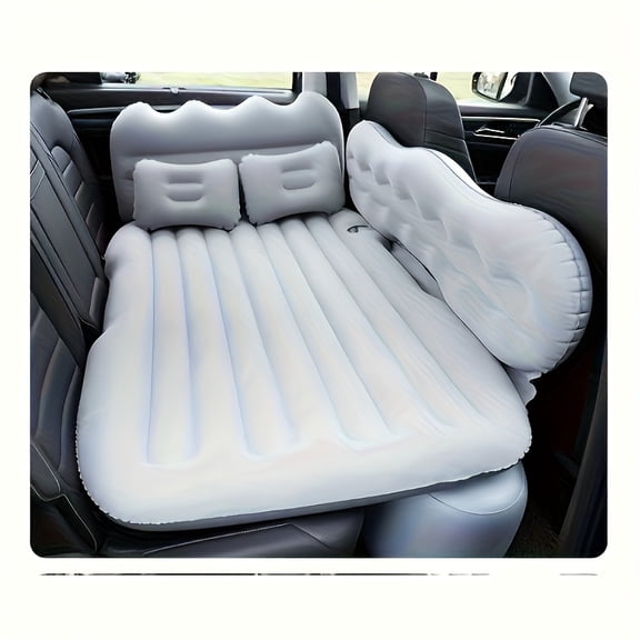 Luxury Black Beige Car Inflatable Mattress PVC Flocking with Air Pump Pillows Storage Bag for RV Truck Back Seat Camping