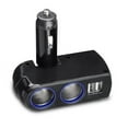 thumbnail image 1 of Premium Car Lighter Socket Splitter 2-Port Charger Adapter Dual USB Ports Fast Charging 3.1A Plug-in Black Power Strip Multi Outlet for  AT&T Samsung Galaxy S5 - T-Mobile Samsung Galaxy S5, 1 of 5