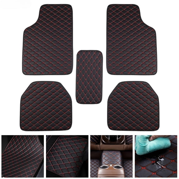 Premium Car Mats Waterproof Universal Fit Leather Car Floor Mats Anti-Slip Car Foot Mats for SUV, Vans, Sedans, Trucks Protection for Car Carpets, Durable Material