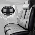 thumbnail image 1 of Premium Car Seat Covers for Ford 99% Car Models,Breathable Leather Seat Covers for Ford,Waterproof Anti-slip Car Seats Cushions for 5 Seats(Black+Gray,Pillows), 1 of 7