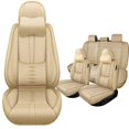 thumbnail image 1 of Premium Car Seat Covers for Hyundai 99% Car Models,Breathable Leather Seat Covers for Hyundai,Waterproof Anti-slip Car Seats Cushions for 5 Seats(Beige,Pillows), 1 of 7
