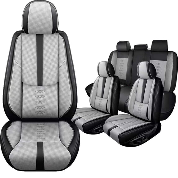 Premium Car Seat Covers for Hyundai 99% Car Models,Breathable Leather Seat Covers for Hyundai,Waterproof Anti-slip Car Seats Cushions for 5 Seats(Black+Gray)