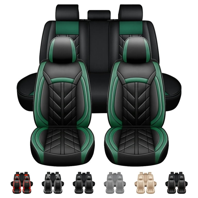 Premium Car Seat Covers for INFINITI 5 Seats Full Set Pu Leather Auto Front Rear Seat Cushion Protector for Q50 JX35 M37 M35 M45 G20 I30 Black Green Walmart
