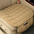 thumbnail image 1 of Premium Car Seat Cushion, Driver Seat Cushion with Premium Comfort Memory Silk Wadding & Non-Slip Rubber Bottom With Storage Pouch, 20.5"*19.2" Beige, 1 of 5