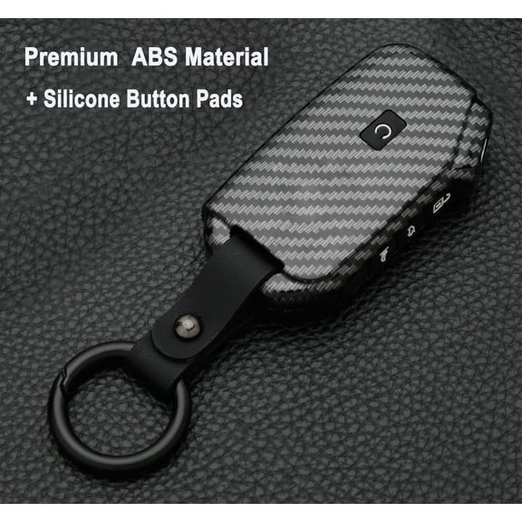 Premium Carbon Fiber Texture ABS 5-Button Protective Key Fob Cover Compatible with Kia Ceed Cerato Forte NIRO Seltos Sorento Soul Sportage Telluride K5 Keyless Entry Remote Case