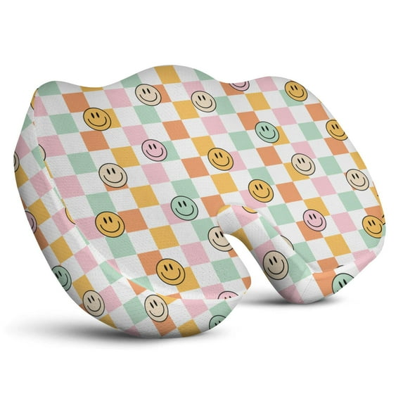 Premium Cartoon Pattern Memory Foam Seat Cushion Ergonomic Chair Pad for Office Chair, Car, Airplane & Bleachers Sciatica, Tailbone Hip & Back Pain Relief - Chair Cushion for Long Office Workers.