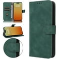 thumbnail image 1 of Premium Case for Google Pixel 6 Pro with Wrist Strap,PU Leather Flip Kickstand Case for Women Men with Wallet RFID Blocking Card Holder Magnetic Closure Shockproof Phone Cover,Green, 1 of 9
